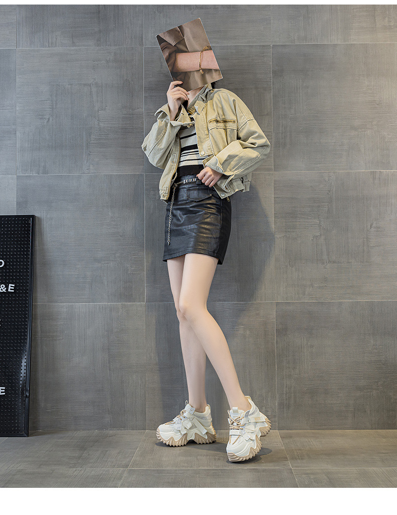 Giày sneaker nữ chunky đế dày phong cách retro, tăng chiều cao — Xám lông cừu 5013-1, Be lông cừu 5013-1, Be một lớp 5013, Đỏ lông cừu 5013-1 chi tiết 10
