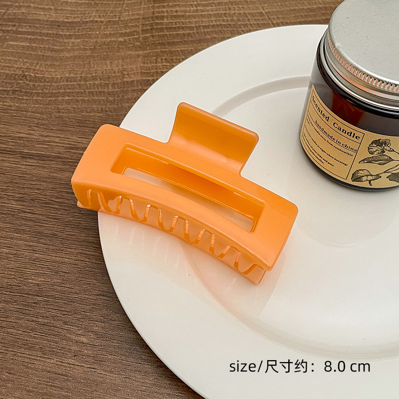 Milk Brown horquilla grande hacia atrás cabeza clip de pelo tocado de las mujeres principios de primavera de alto grado updo tiburón horquilla