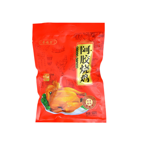 Shandong Ejiao Roasted Chicken, Five-Spice Braised Chicken, 500g Vacuum-Fried Chicken, Braised Chicken Flavor, Dried Food Chicken, Ejiao Donkey Meat