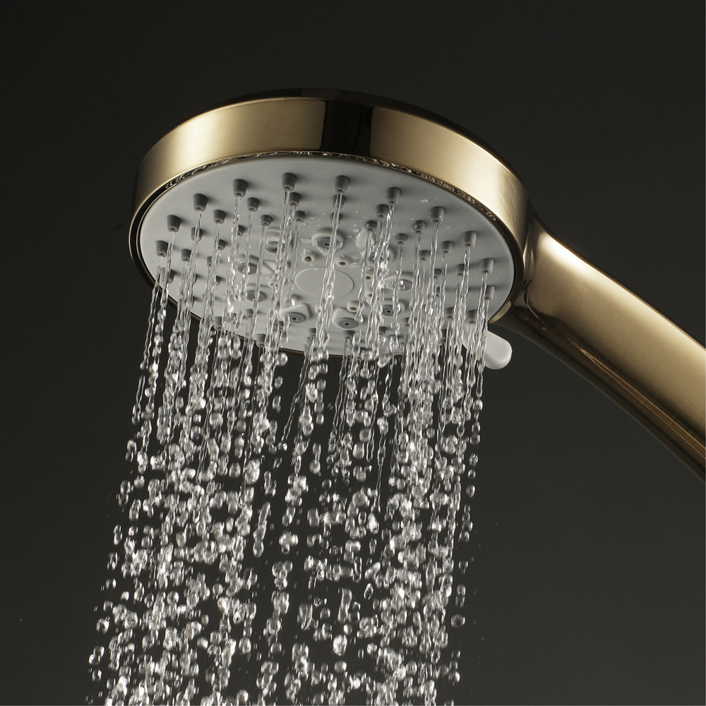 Household handheld showerhead set, brushed gold showerhead, rotatable with water inlet showerhead undefined