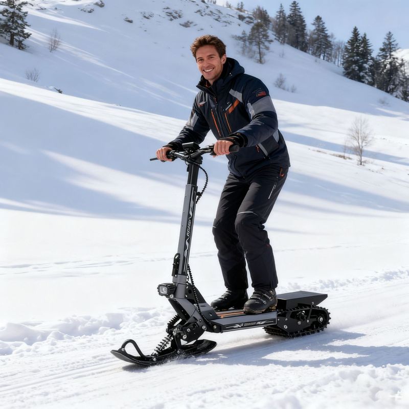 新款成人雪地车滑雪车儿童电动滑板车冬季冰面雪橇车防滑履带雪板|undefined