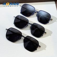 多边形框墨镜男可配度数驾驶开车专用显脸小防紫外线偏光太阳眼镜