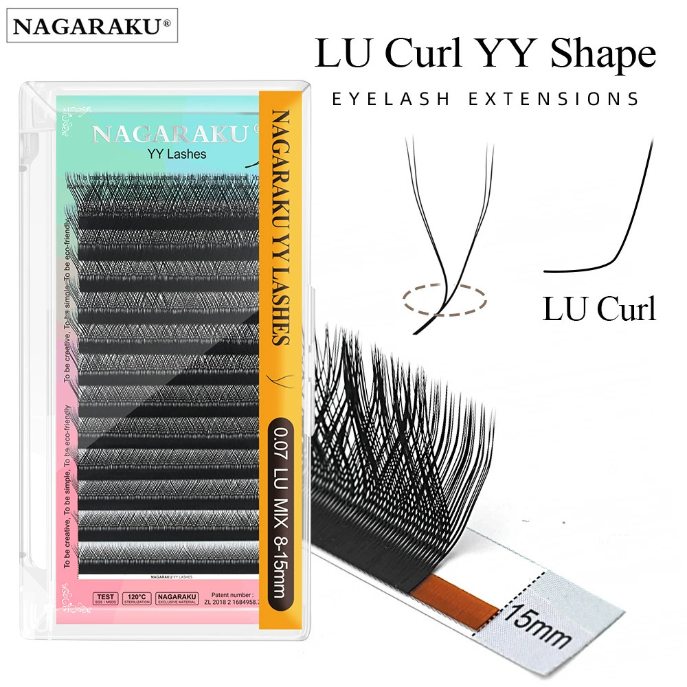 [NAGARAKU狐系广角L LU翘Y型嫁接睫毛yy妈生款网状编制柔软假睫毛]
