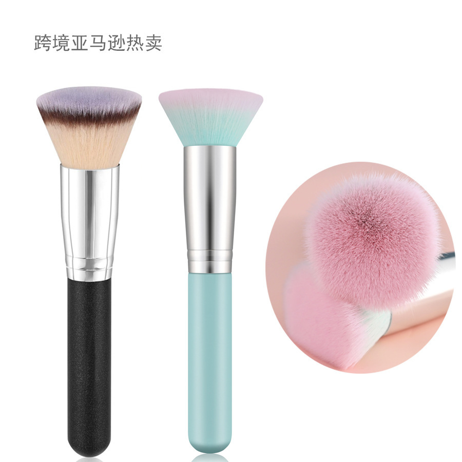 跨境热卖单支化妆刷蓝色刷专业化妆工具厂家批发 平头散粉腮红刷