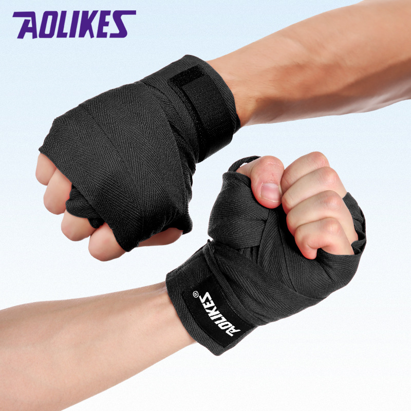 Cinturón de mano atado de boxeo 1.5/3/5 m vendaje elástico algodón absorbente de sudor protector de mano Sanda entrenamiento de Muay Thai cinturón de mano enrollado antideslizante
