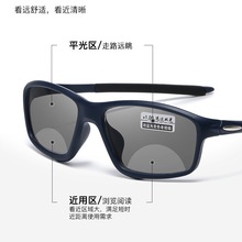 【工厂直供】变色双光眼镜一镜多用款高清镜片轻框变色无度数眼镜