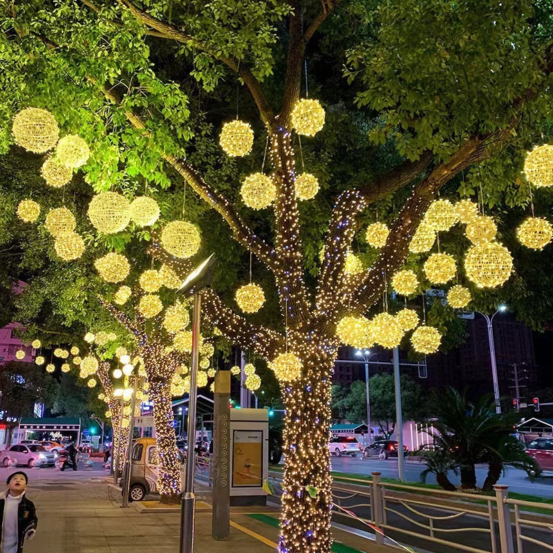 Led藤球灯屋外防水掛木景観灯庭園球灯クリスマス街路化装飾灯|undefined