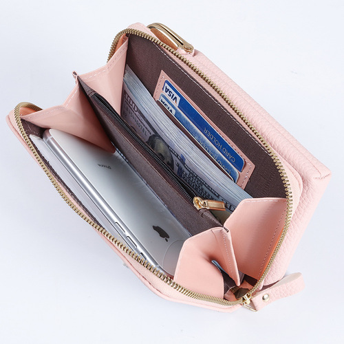 Student coin purse PU leather bag integrated women's wallet zipper new touch screen Korean mini mobile phone bag wholesale