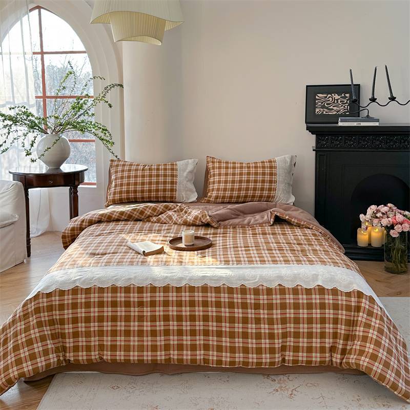 따뜻한 갈색 체크