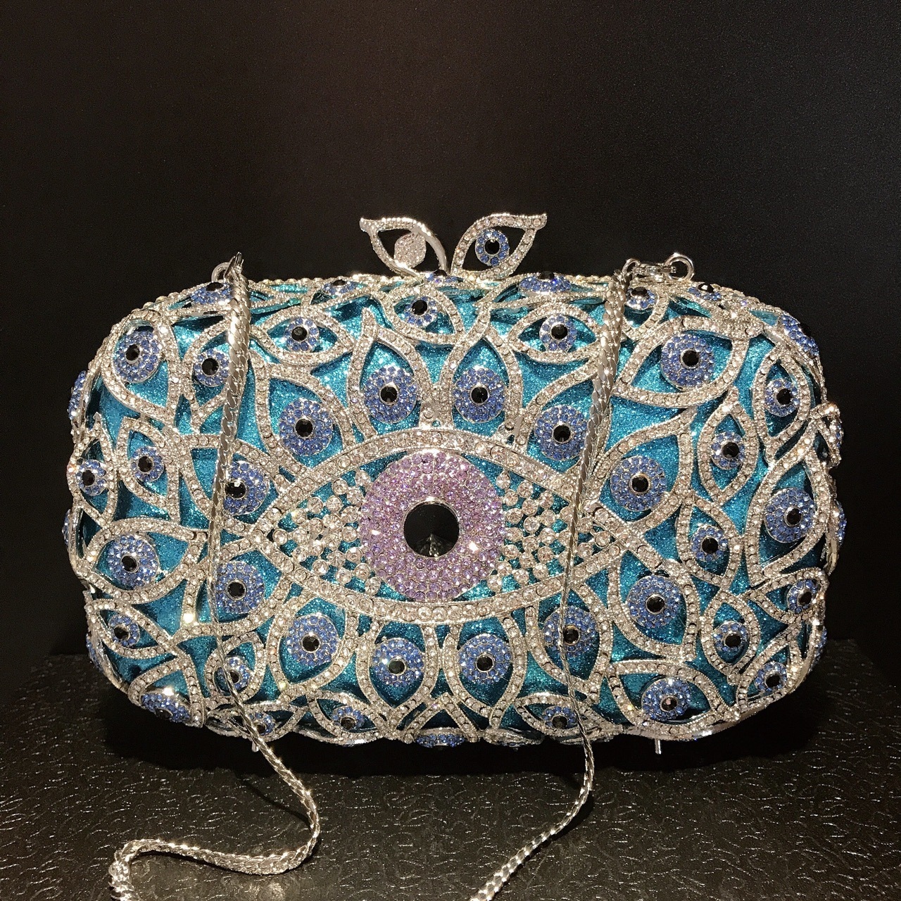 Bolsa de banquete de diamantes de ojos horizontales fuente transfronteriza bolsas de banquete de diamantes horizontales bolsas de mano de mujer