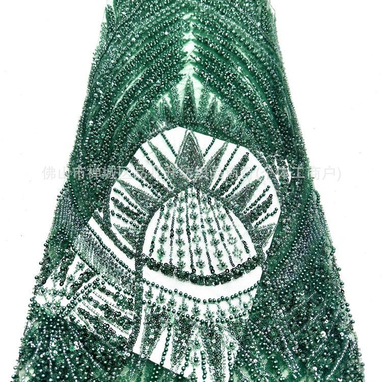 Gaoding industria pesada perlas tubo bordado tela de moda europea y americana vestido de boda sexy cena vestido de moda tela