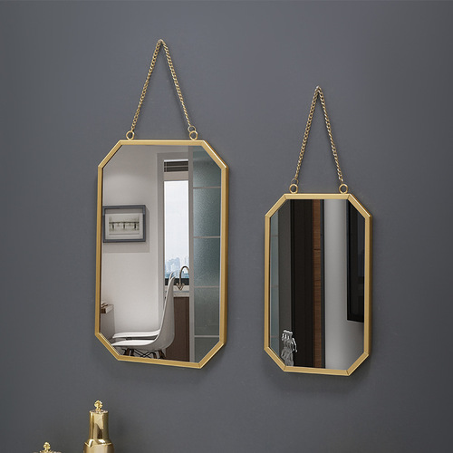 Nordic style iron square wall-mounted mirror bathroom bathroom dormitory mirror wall-mounted washbasin wall-mounted makeup mirror