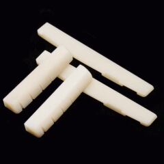 Folk guitar cow bone nut saddle screw nut upper nut 43mm lower bridge 74mm (original color not bleached)