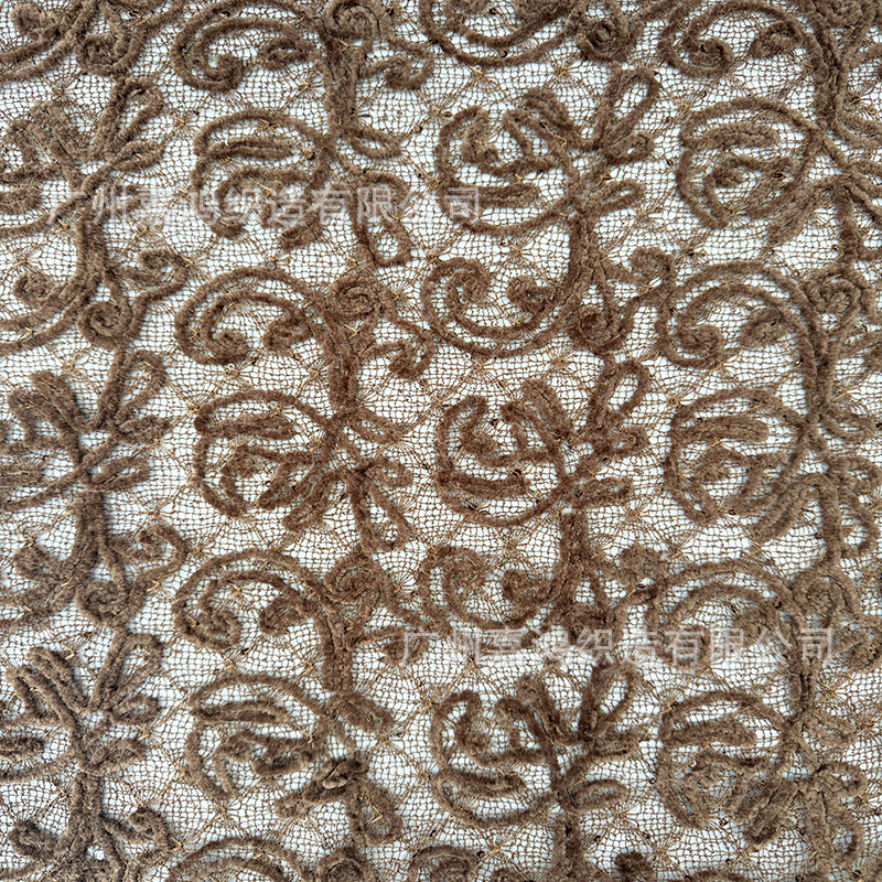 Tejido de encaje de bordado, fábrica de tela de encaje de color múltiple, tela de decoración de ropa de mujer opcional