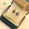 Necklace female 2022 new pattern rotate Clover Titanium Necklace Cold Pendant Fade senior clavicle