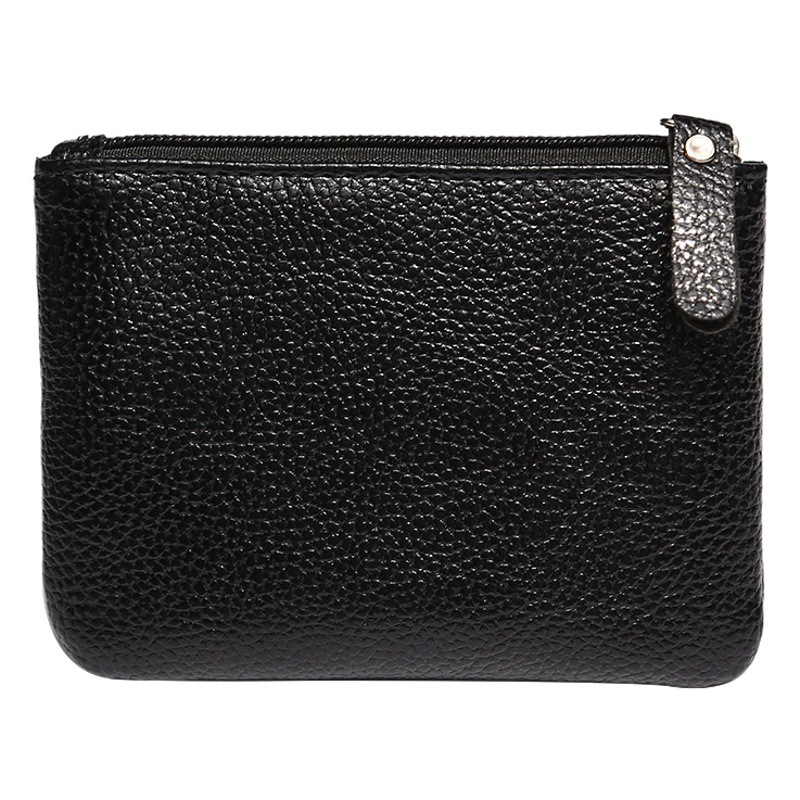 [Unisex] monedero para mujer 2021 Nuevo lychee patrón cremallera moneda bolsa color sólido PU cuero suave titular de la tarjeta