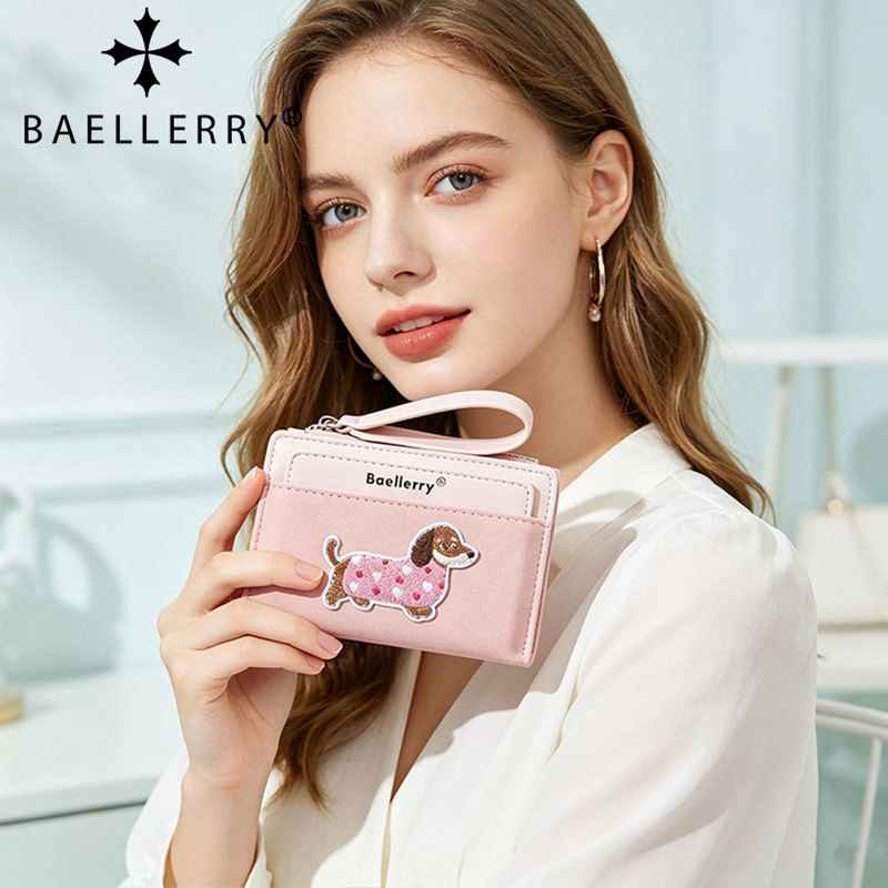 New Cute Dog Short Wallet for Women, New Korean Style Niche Design, Multi-Card Slot Card Holder, Multi-Functional Id Holder