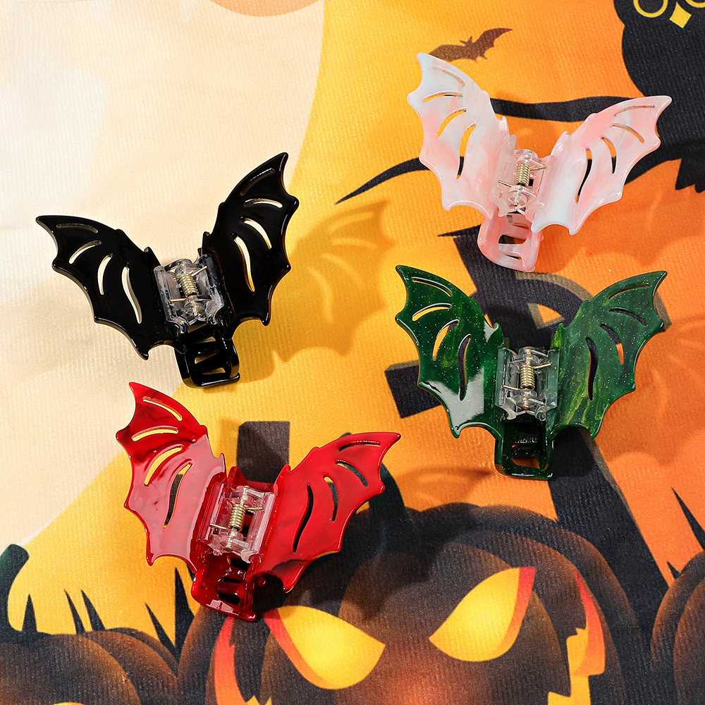 Oddly Reading Bat Hairpin Halloween Funny Grab Clip Temperament Glitter Hair Shark Clip Holiday Dress Hair Accessories Wholesale_voghion.com