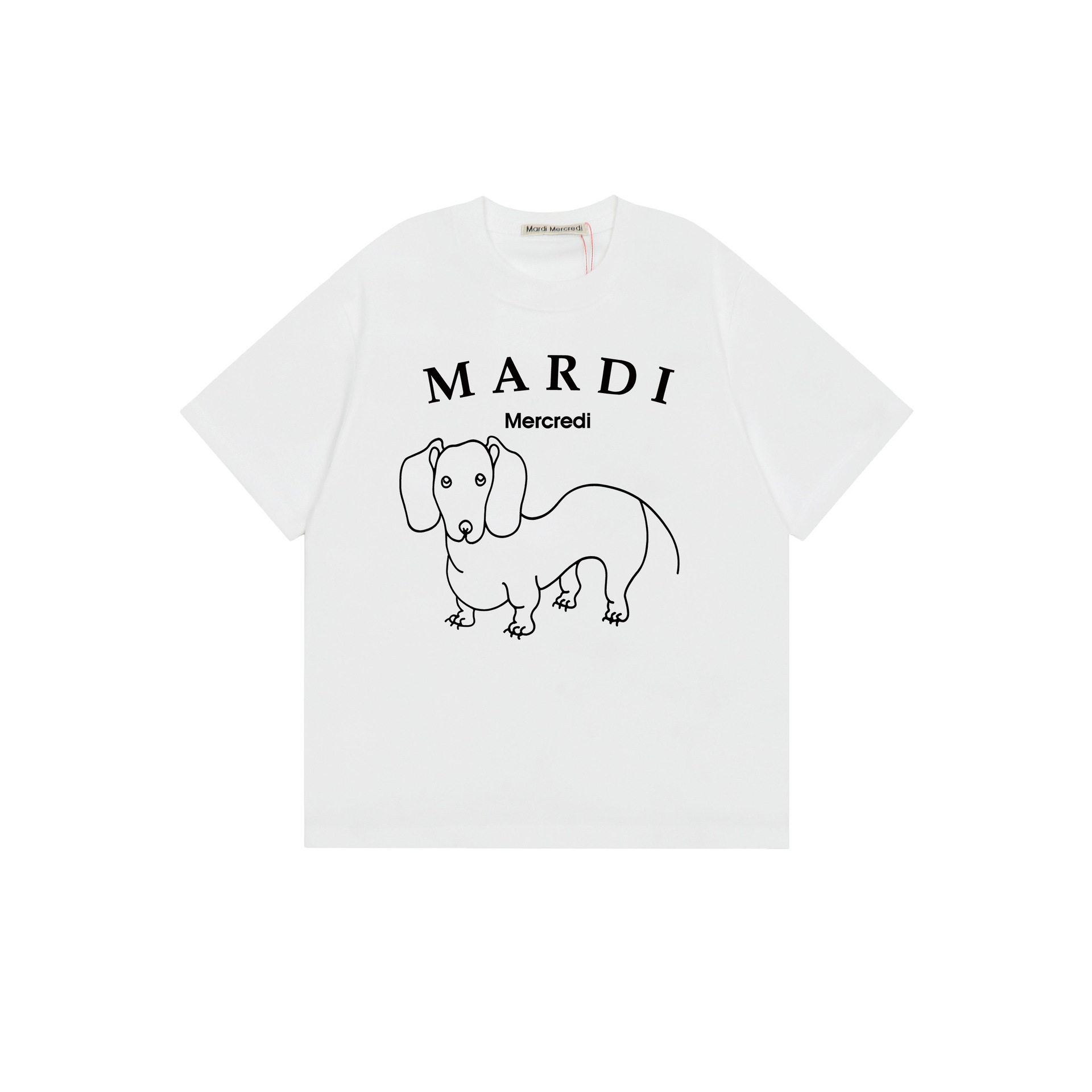 2025 新マルディ半袖右肩スリムフィットゴールドハイシルバー同スタイルデイジードックスフード犬 Tシャツホットガール着用