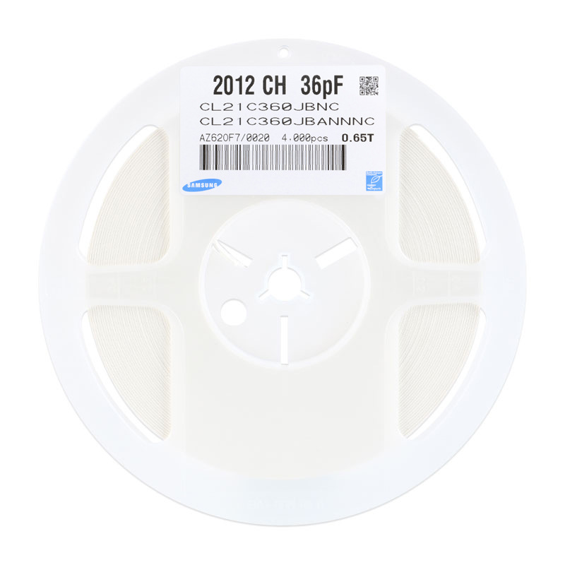 原装0805贴片电容 36pF(360) ±5% 50V COG CL21C360JBANNNC 50只