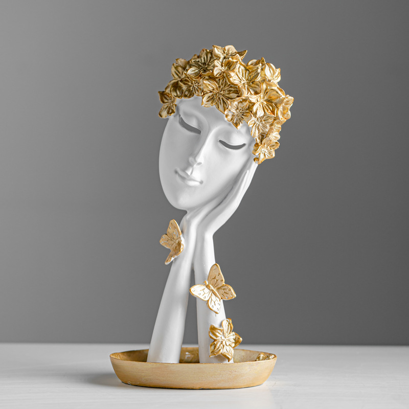 Moderno estilo europeo abstracto mascarilla decoración facial maquillaje artesanía vino gabinete sala de estar decoración transfronteriza al por mayor