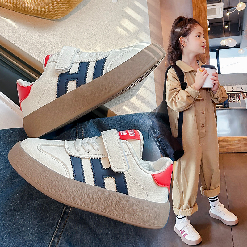 Zapatillas Deportivas para Niñas, Primavera-Otoño 2025, Estilo Coreano, Retro, para Niños Mayores, Casuales, Blancas, para Niños