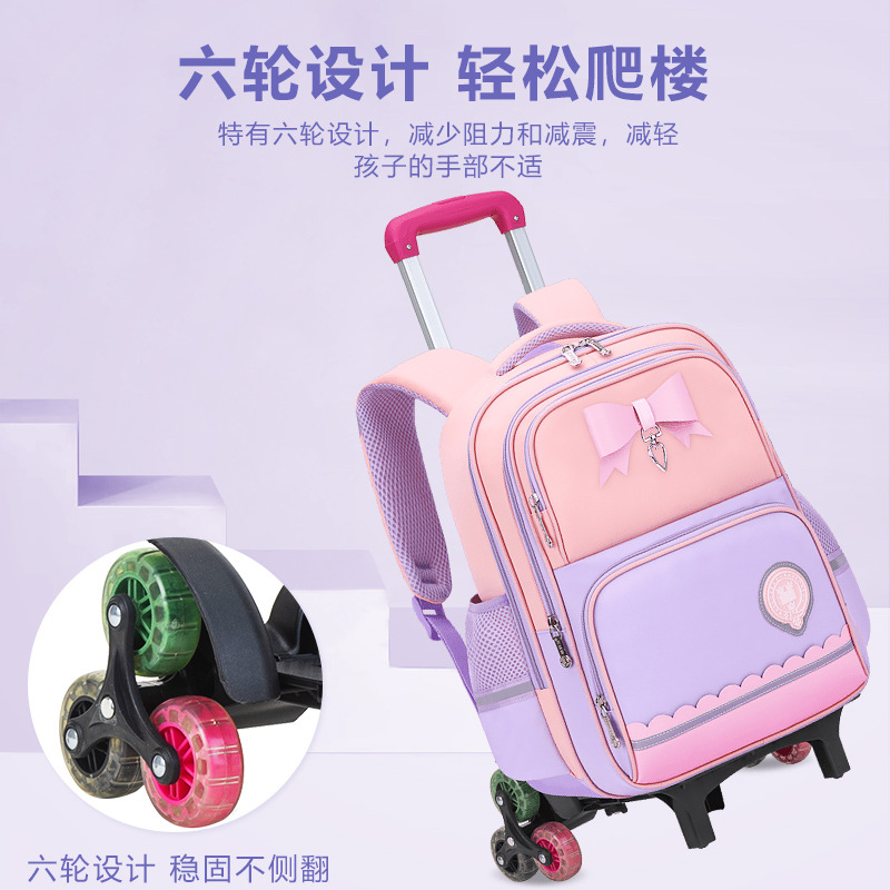 Nueva mochila de tirón para estudiantes de escuela primaria niñas 2 - 3 - 5 - 6 grados mochila de hombro para niños de gran capacidad impermeable para reducir la carga