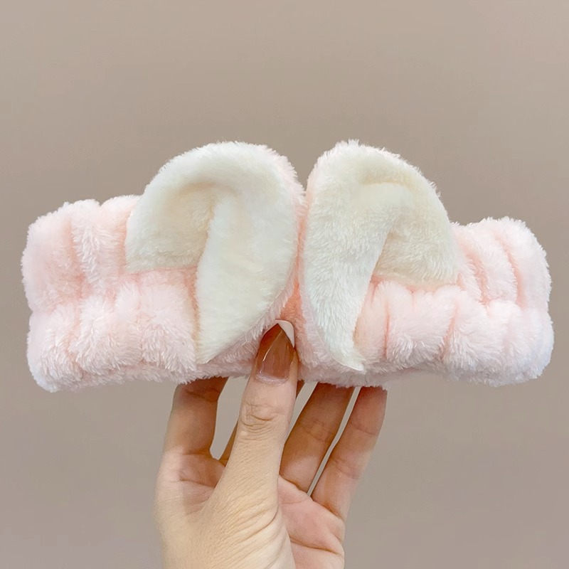 Ciervo blanco mismo estilo oso cara lavado banda de pelo máscara facial especial diadema antideslizante presión banda de pelo todo partido horquilla tocado