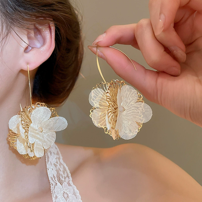 Серьги Baoyu bow & flower коллекция, французский лёгко-люкс стиль с жемчужной отделкой