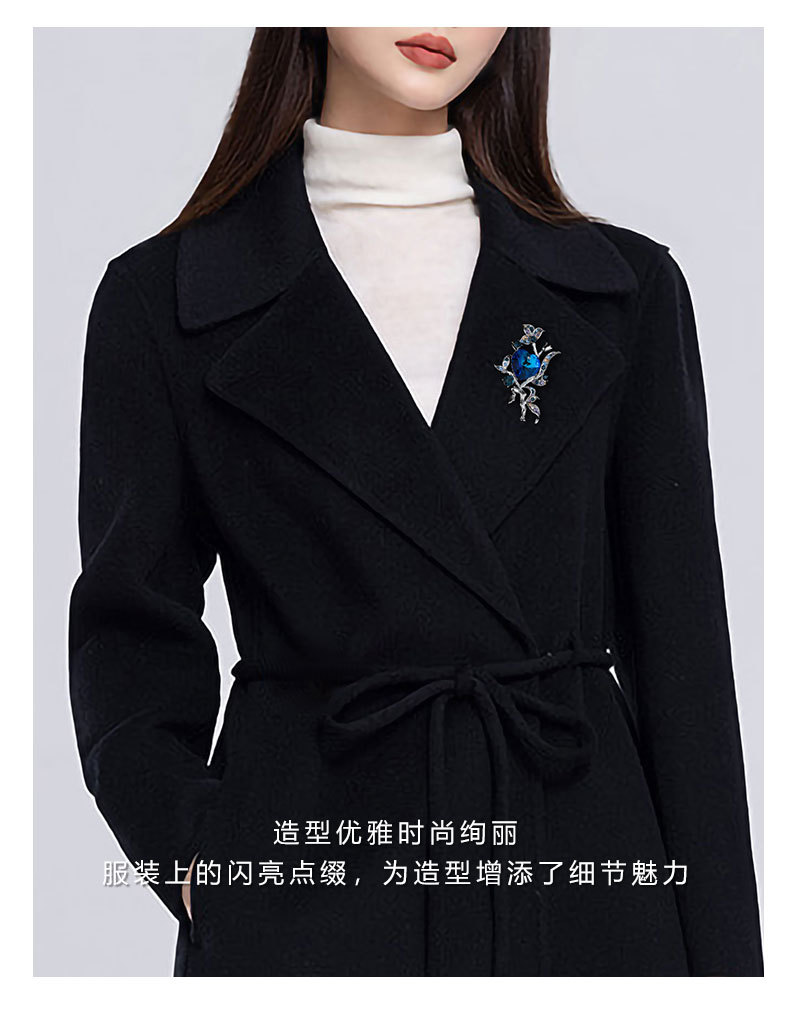 水晶海洋之心荆棘花朵胸针小众高级感爱心胸花新款时尚