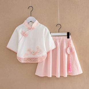 Girls' Hanfu New Chinese Style Fairy Dress Chinese Style Children's Summer Ancient Costume Fairy National Style Guzheng Baby Dress