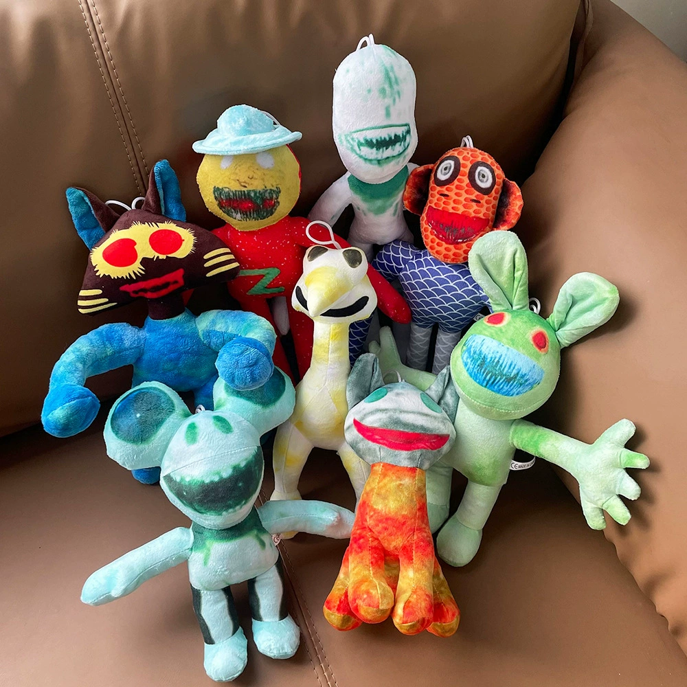 Assorted plush monster dolls - soft toy characters, OPP vacuum-pack packaging, colors