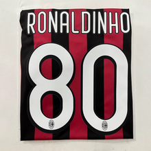 AC主客场 80#RONALDINHO球衣号字母烫画号码热转印