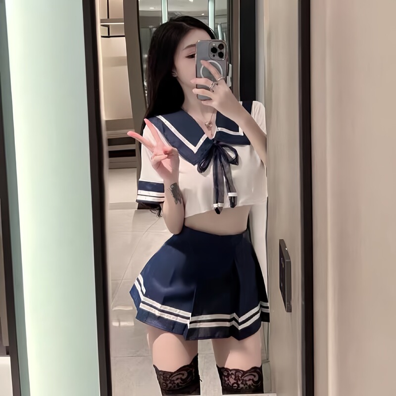 Manzhiyu Sexy Lingerie Bed Passion Hot Student Outfit Jk Uniform Seductive Sailor Suit Teasing Sleepwear