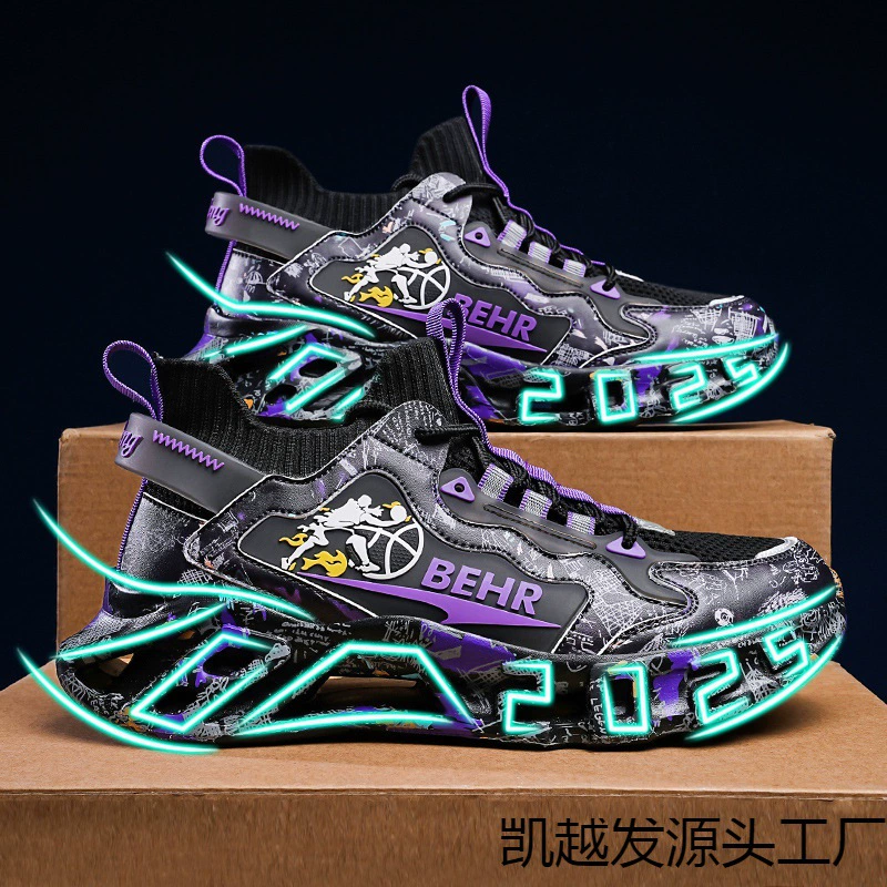 Мужская обувь Трансграничные большие размеры летающие дышащие лезвия пара кроссовок мужская спортивная обувь на толстой подошве сетчатая обувь баскетбольная обувь