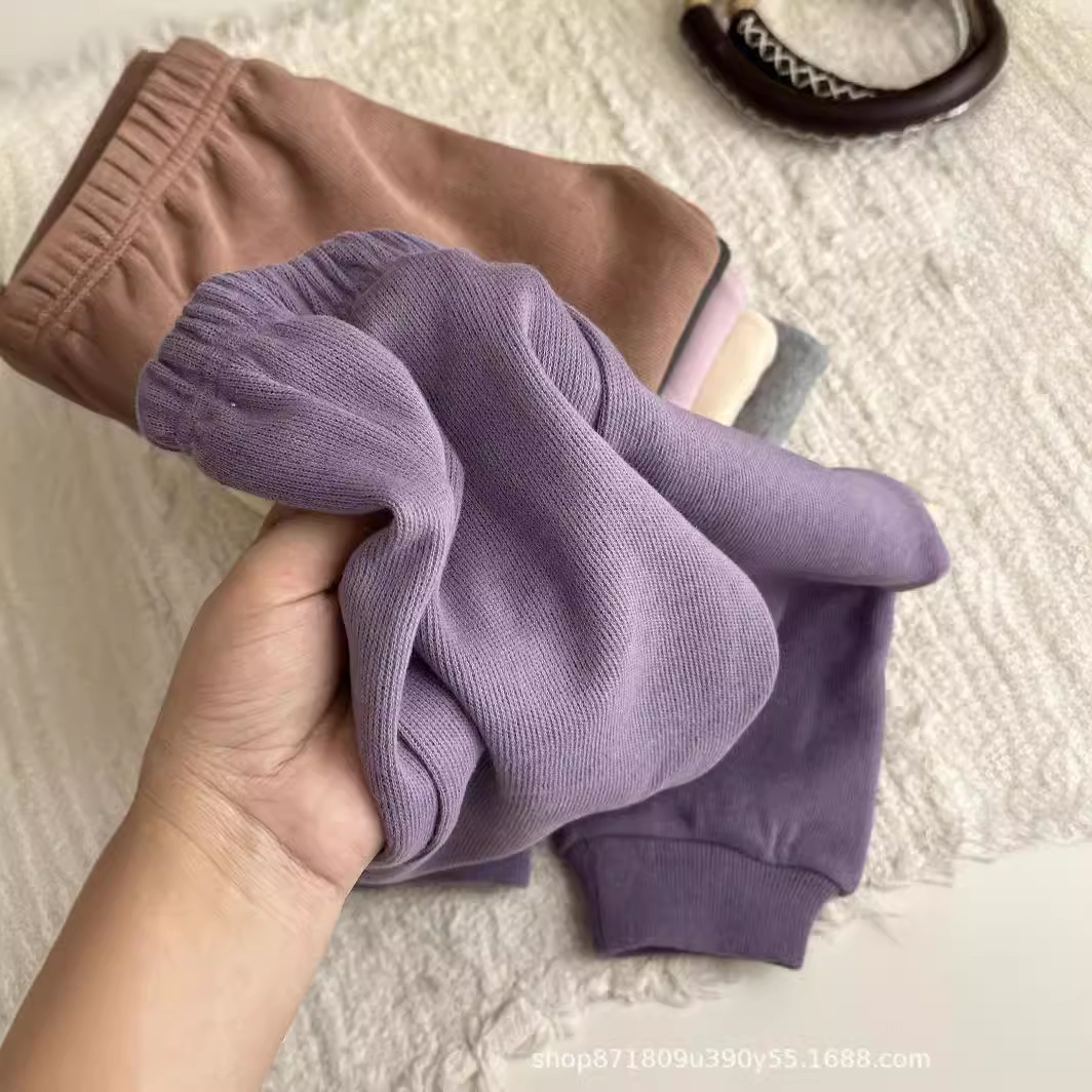 보라색 양털 소프트 팬츠