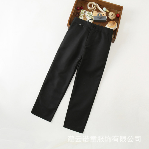 Children's trousers, spring and autumn trousers, boys' black trousers, British dress, children's performance black trousers, factory direct sales