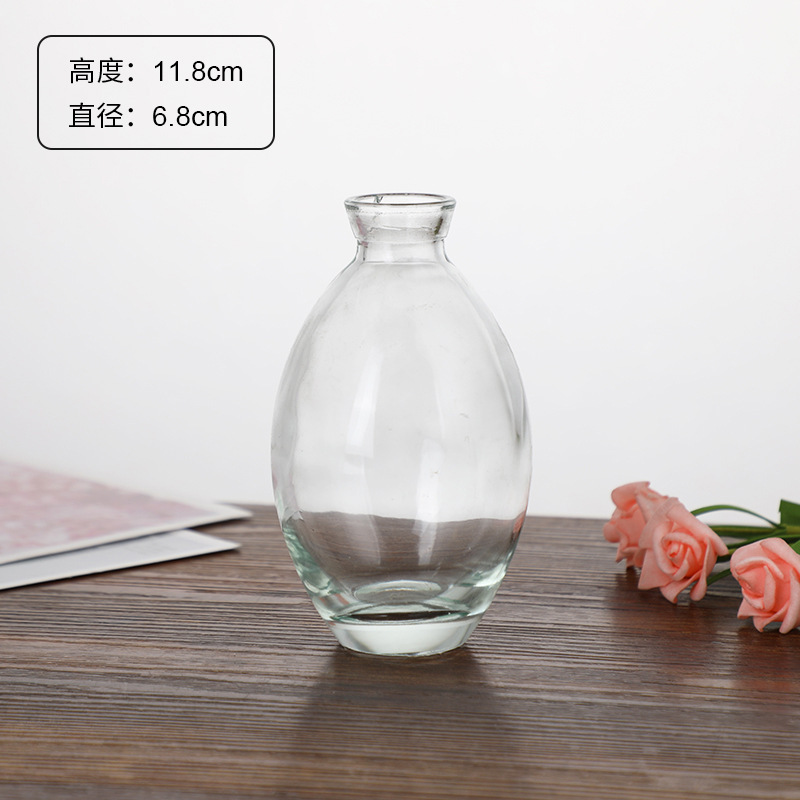 Jarrón clásico personalizado en relieve, vidrio transparente, adornos de escritorio para oficina, colgantes para dormitorio, mini decoración retro