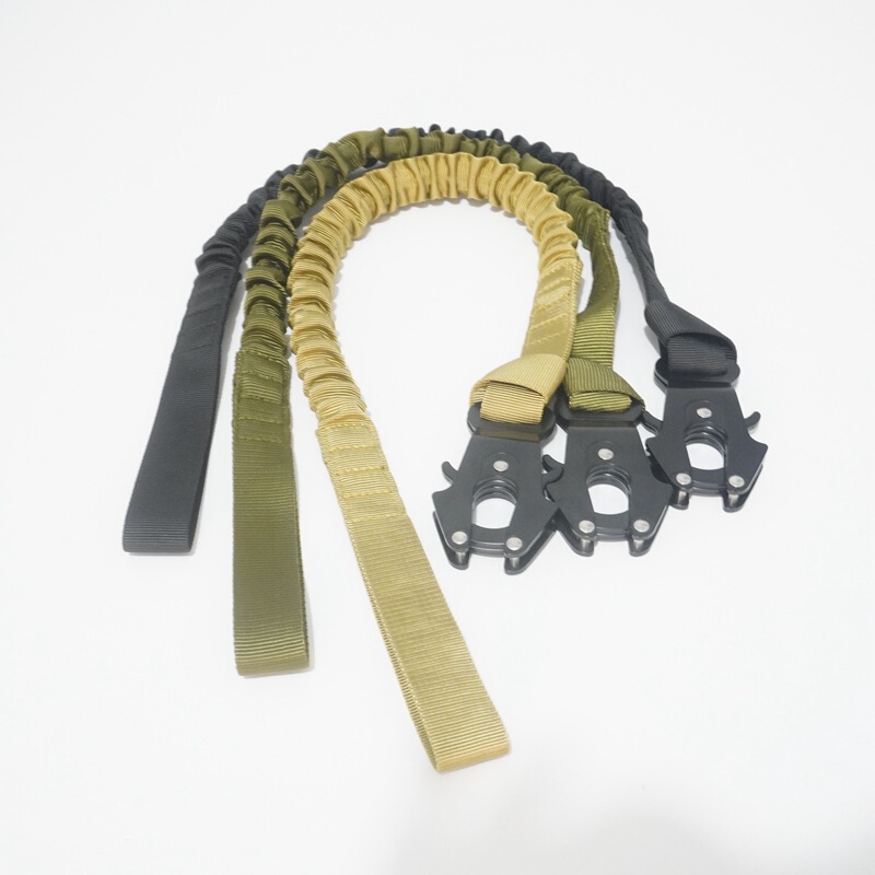 Elastic Airdrop Safety Rope Outdoor Tactical Quick Hanging Frog Hanging Buckle Double-headed Quick Release Lock Buckle