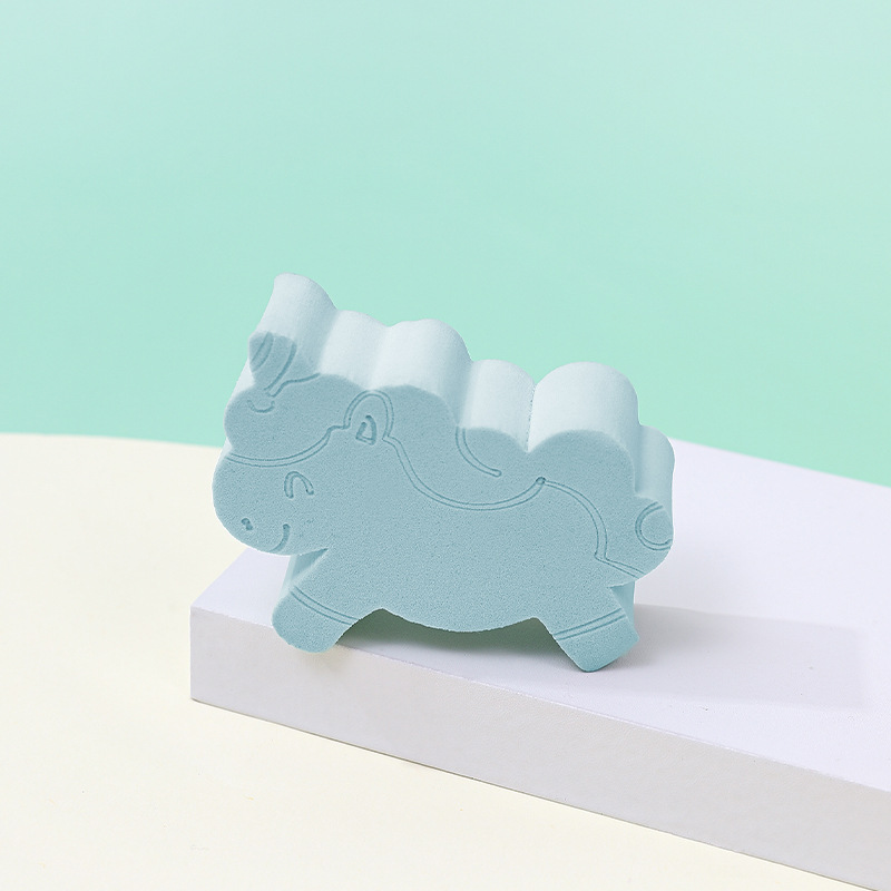 Unicornio personalizado polvo plano de animales no comer polvo seco y húmedo no de látex esponja de maquillaje huevo de maquillaje