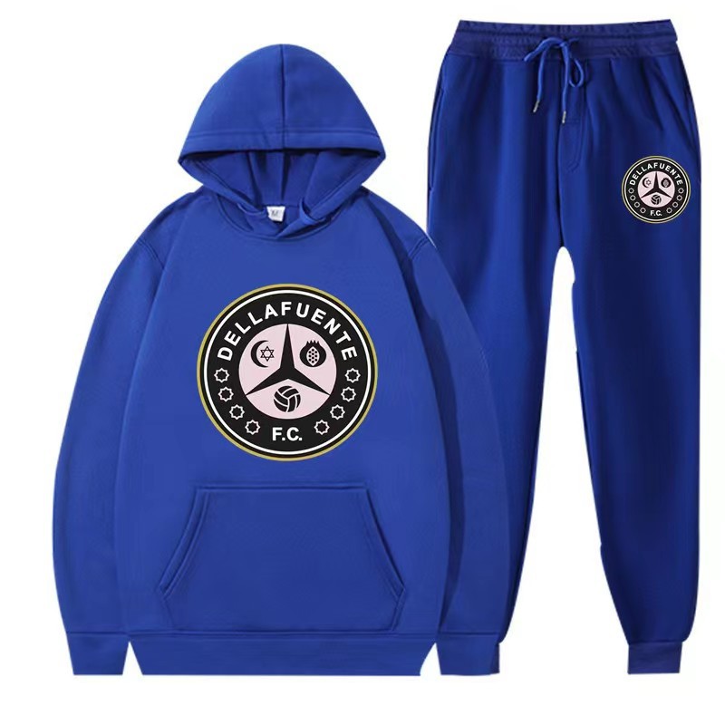 Sweat à capuche classique à la mode pour hommes et femmes, costume de sport ample en velours_voghion.com