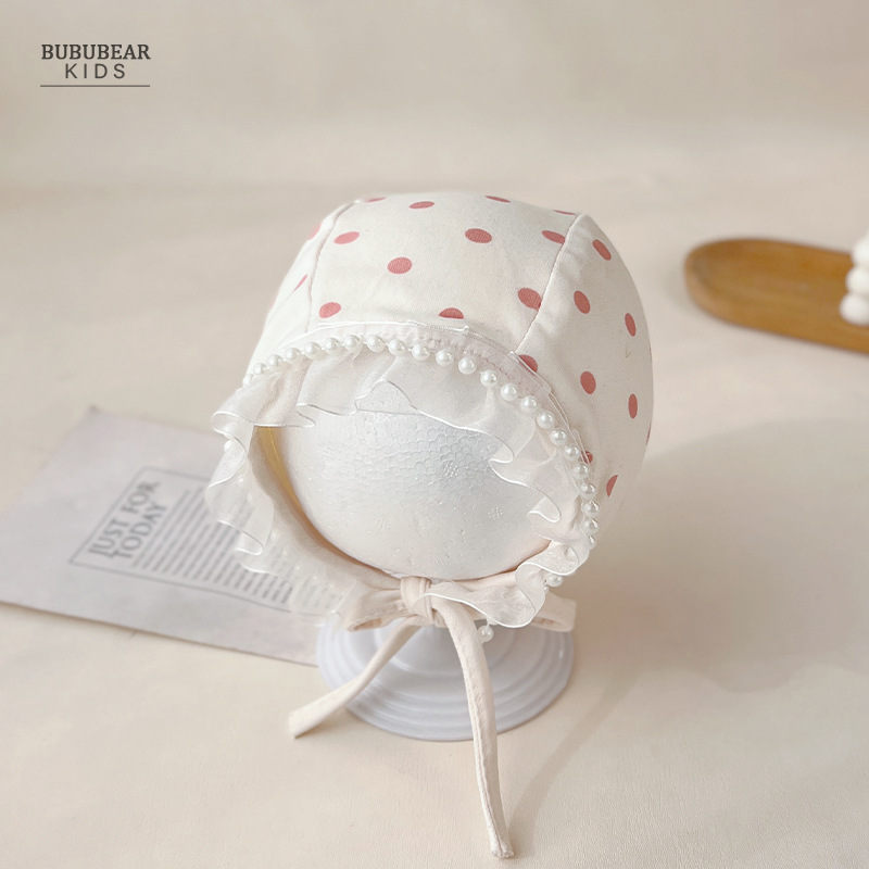 Sombrero de bebé de primavera y otoño princesa delgada gorro de oído de aire extranjero bebé primavera y verano encaje sombrero de corte pequeño mes sombrero de embarazo