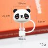 Cute silica gel dustproof cartoon straw with glass, 8mm