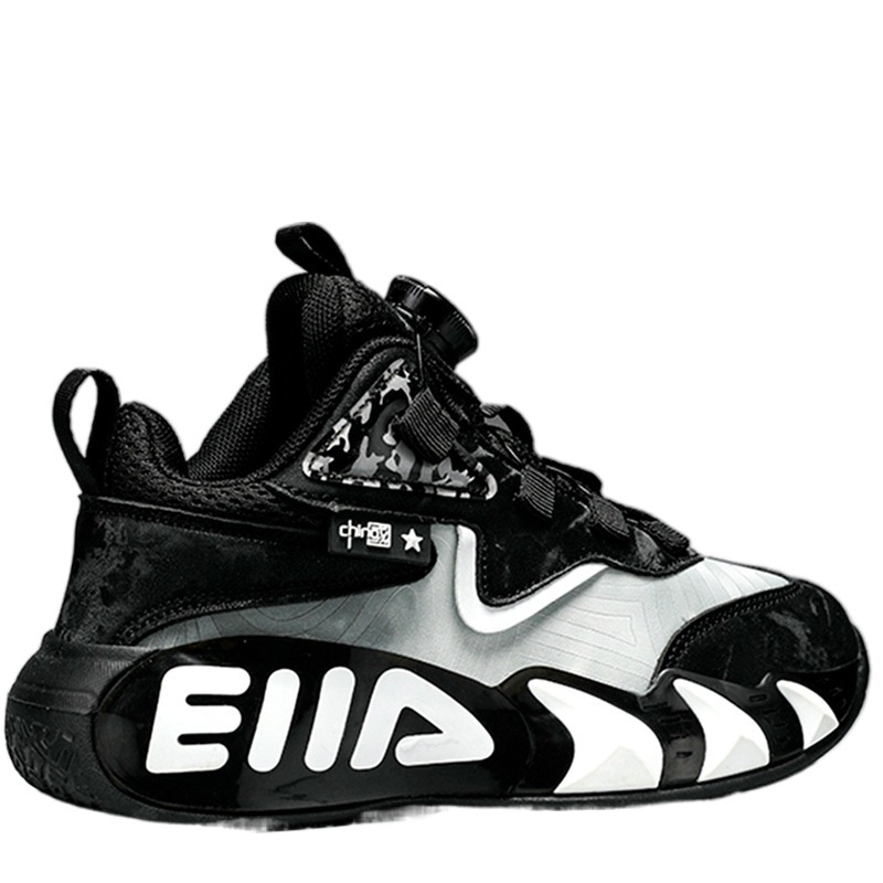 2024 nuevos zapatos de baloncesto para niños botón giratorio zapatos de primavera deportes de niños grandes zapatos de algodón de moda