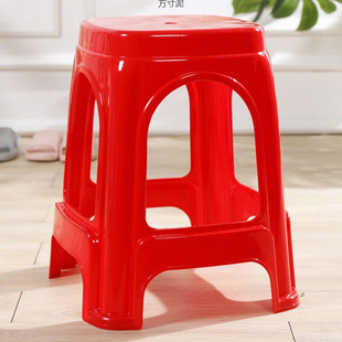 Plastic Stools, Benches, Square Chairs, Household Dining Table Stools, Thickened Adult Living Room High Stools, Round Stools, Plastic Stools Wholesale