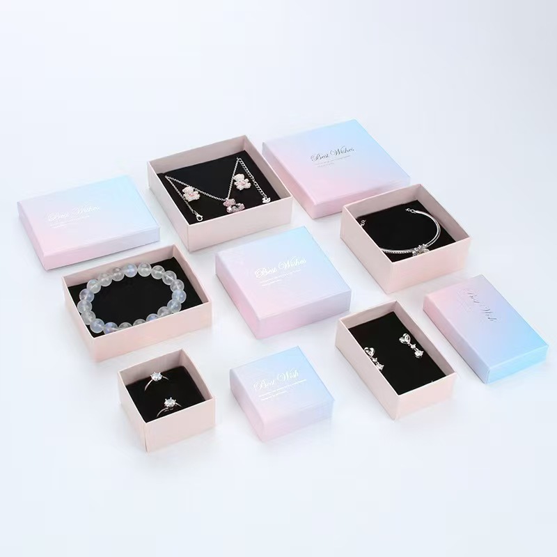 Gradient pink jewelry box jewelry bracelet storage box necklace box jewelry storage box jewelry packaging bag