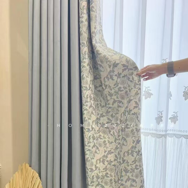 睡美人雪尼尔黑金窗帘 高克重撸猫丝绒触感 全遮光百搭客厅卧室帘|undefined