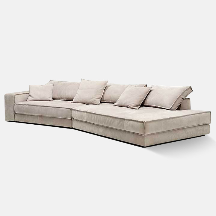 Budapest Sofa Chaise Lounge Corner Sofa Frosted Leather Frosted Cloth Internet Celebrity Designer Special-Shaped Living Room Combination