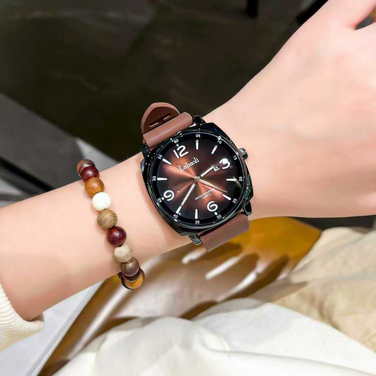La Baoli Live Broadcast Same Style Couple Versatile Trendy Watch Fashion Simple Business Popular Watch Men's and Women's Watch