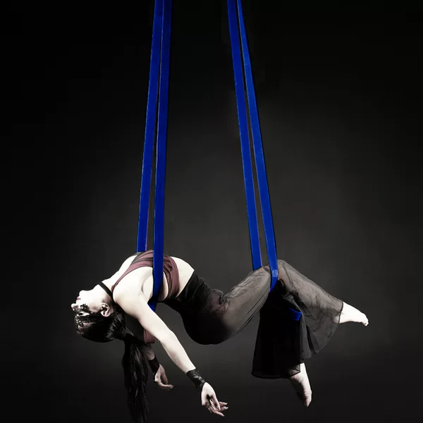 Acrobatic props special leather strap leather crane aerial straps high air rope belt double loop